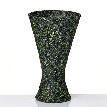 Paolo Venini, a black and yellow 'Mezzaluna Murrine' vase, Venini Italy 1950s.