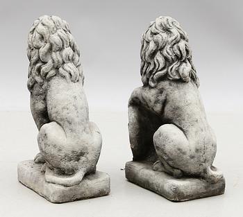 TRÄDGÅRDSSKULPTURER, 1 par, stenmassa, modern tillverkning.