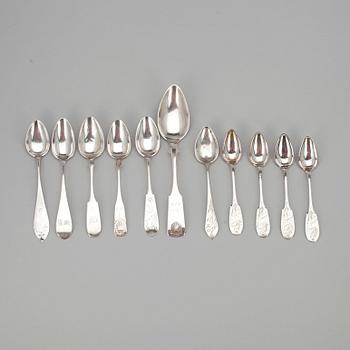 SKEDAR, silver, finska stämplar, bl. a. Olof R. Lundgren, Bertil G. Wikström. 1800-1900-tal. Vikt tot. 154 g.