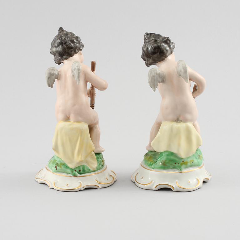 FIGURINER, ett par, porslin, F. Wessel, Tyskland, 1949-1964.