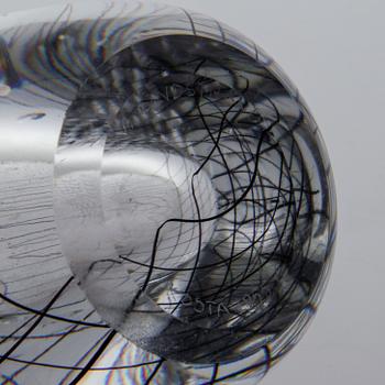 A glass vase by Vicke Lindstrand for Kosta, signed and dated 1955.