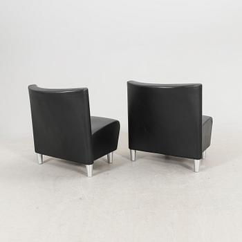 A set of eight leather easychairs by Erik Jørgensen Møbelfabrik, Svendborg, Denmark.
