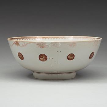 BÅLSKÅL, kompaniporslin. Qingdynastin, 1700-talets första hälft.
