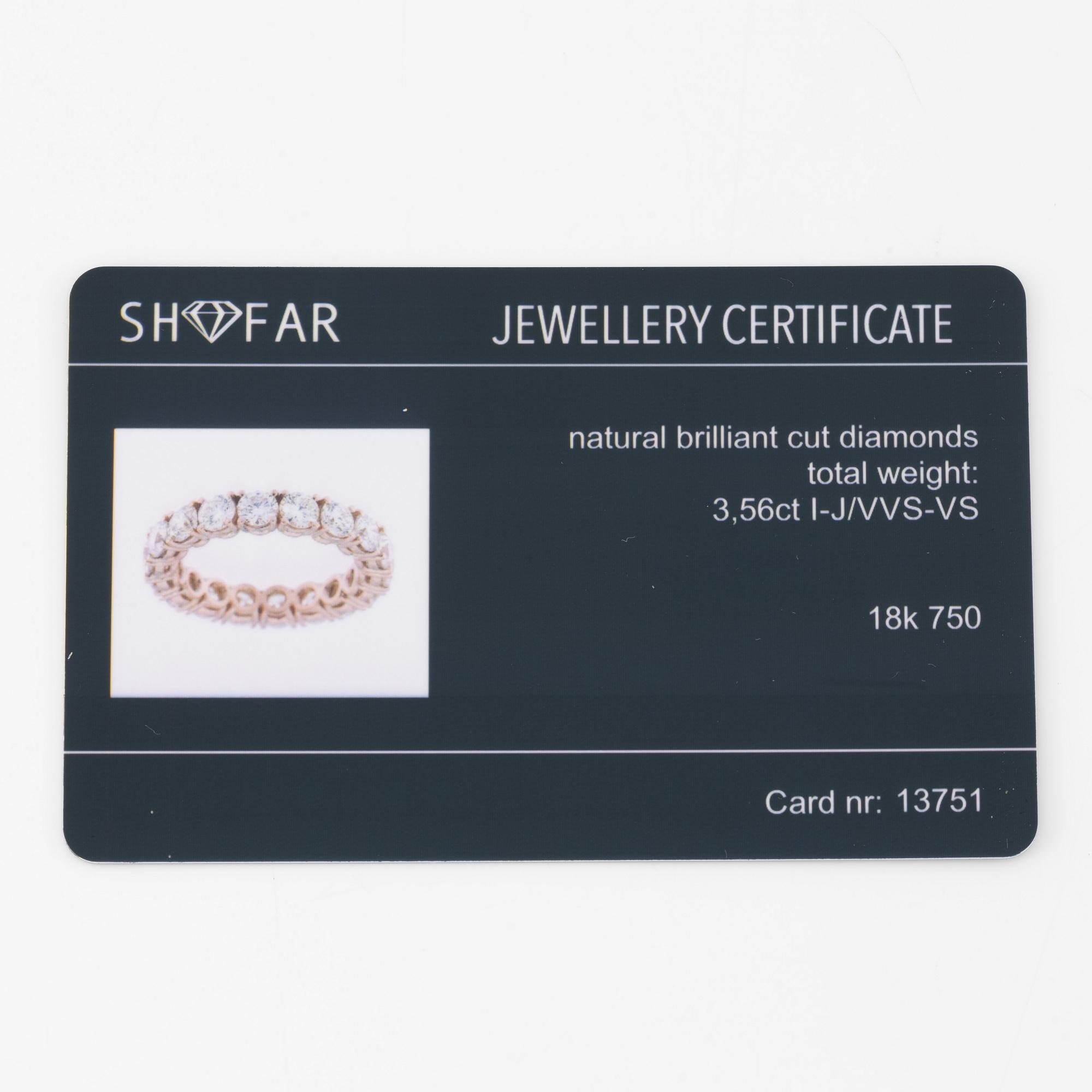 Ring, full eternity with brilliant-cut diamonds.