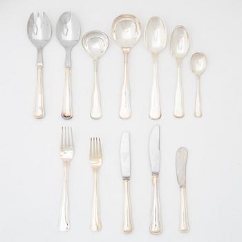 A 57-piece silver cutlery set, model 'Old Danish', Cohr and MEMA, including Lidköping 1994.