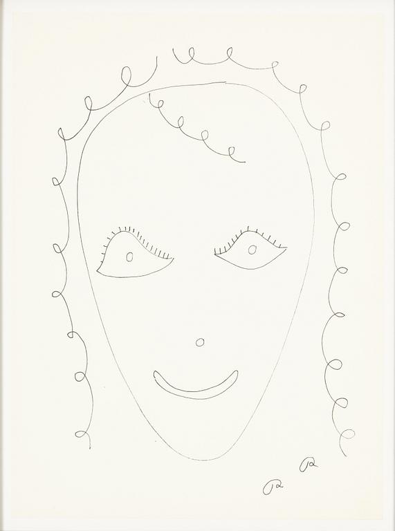 Roger Risberg, indian ink drawing, signed. Executed in 2008.