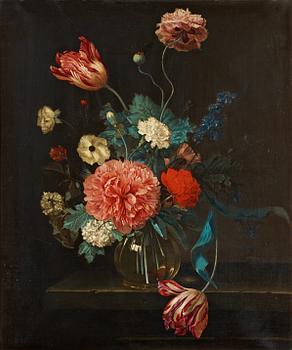 883. Hendrick de Fromantiou Circle of, Still life with tulips, peonies and carnation.