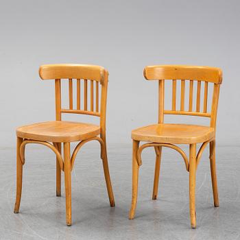 Six beech chairs, mid 20rh Century.