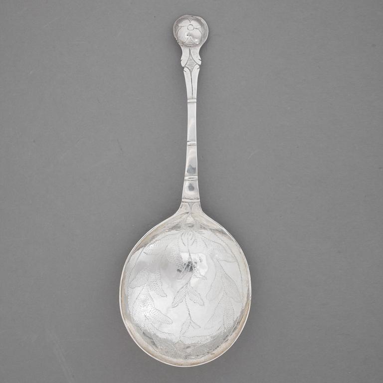SUPSKED, silver, Lars Löfgren, verksam 1797-1853 i Hudiksvall. Vikt ca 16 gram.