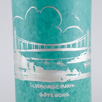 Two vases, reportedly from the inauguration of Älvsborg Bridge, dated 1966.