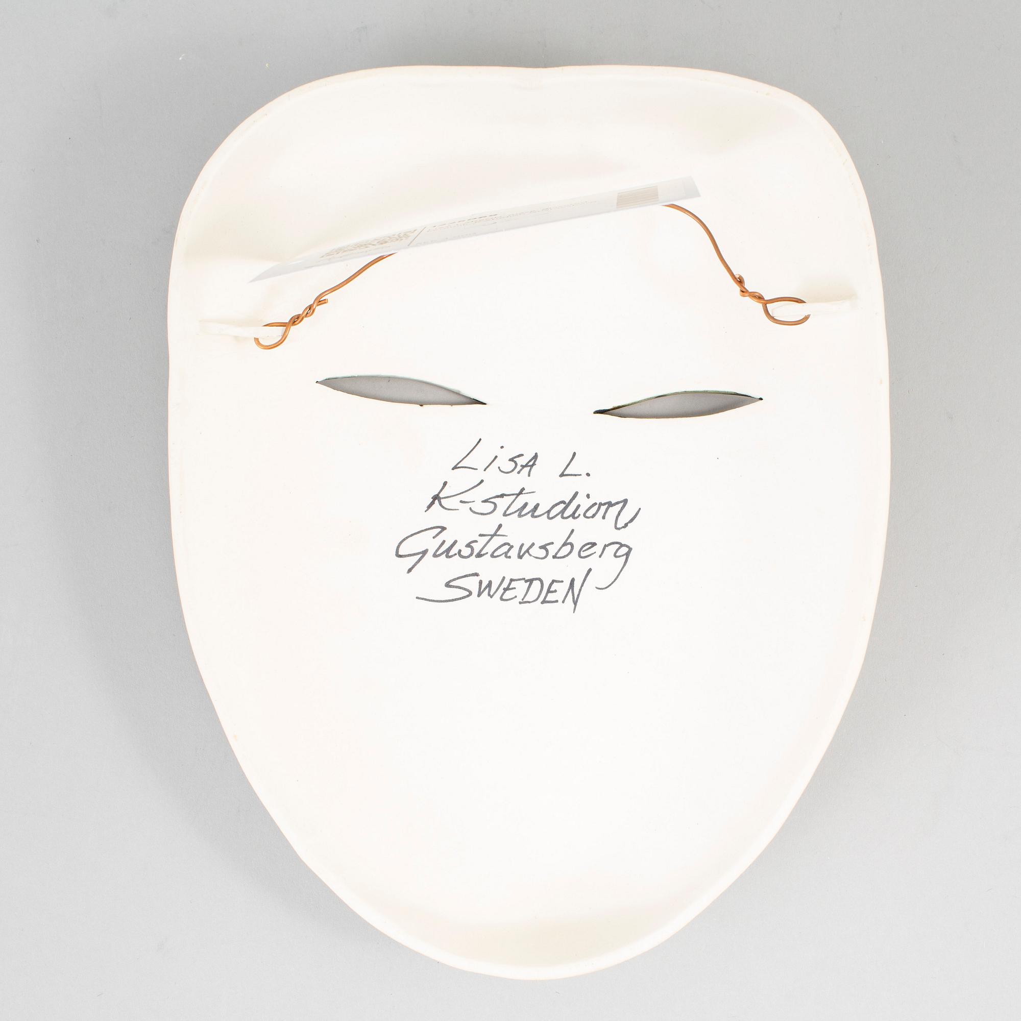 LISA LARSON, a stoneware mask from K-Studion, Gustavsberg.