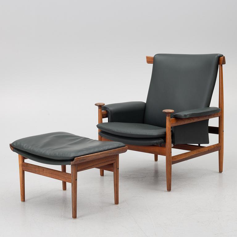 Finn Juhl, a 'Bwana' armchair and ottoman, France & Son, Denmark, 1960's.
