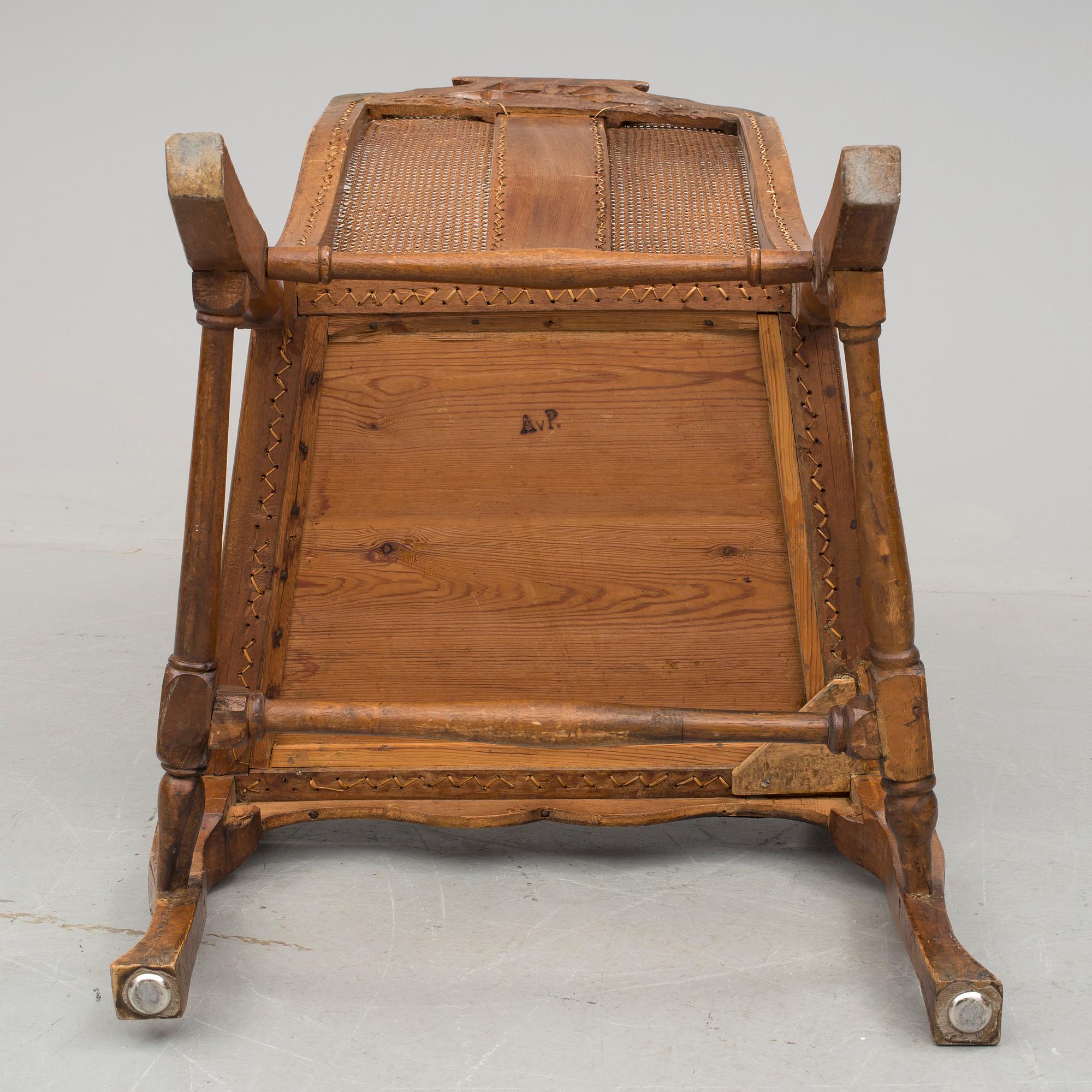 KARMSTOL, senbarockstil, 1800-tal.