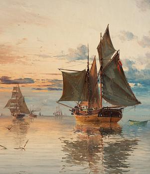 Herman af Sillén, "Solnedgång vid Öresund" (Sunset over Öresund between Denmark and Sweden).