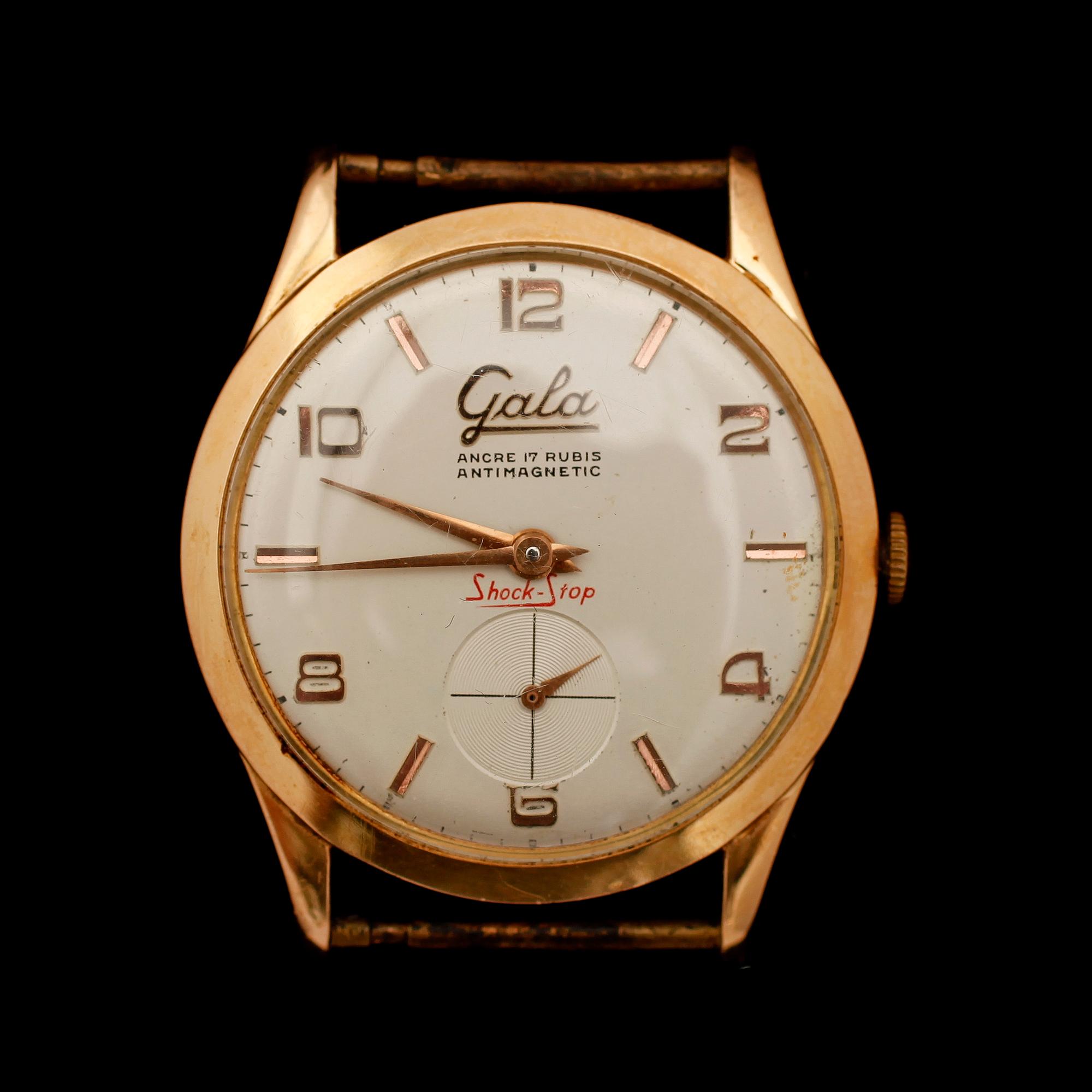 ARMBANDSUR, 18 k guld, Gala, Antimagnetic, Shock-Stop, 1900-talets mitt.