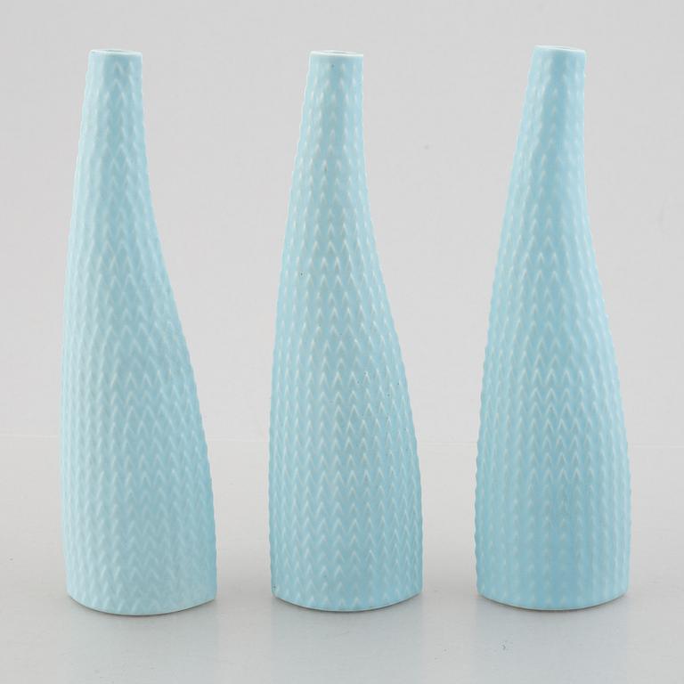 Stig Lindberg, vaser och skålar, 5 st, "Reptil", Gustavsberg, 1953-63.