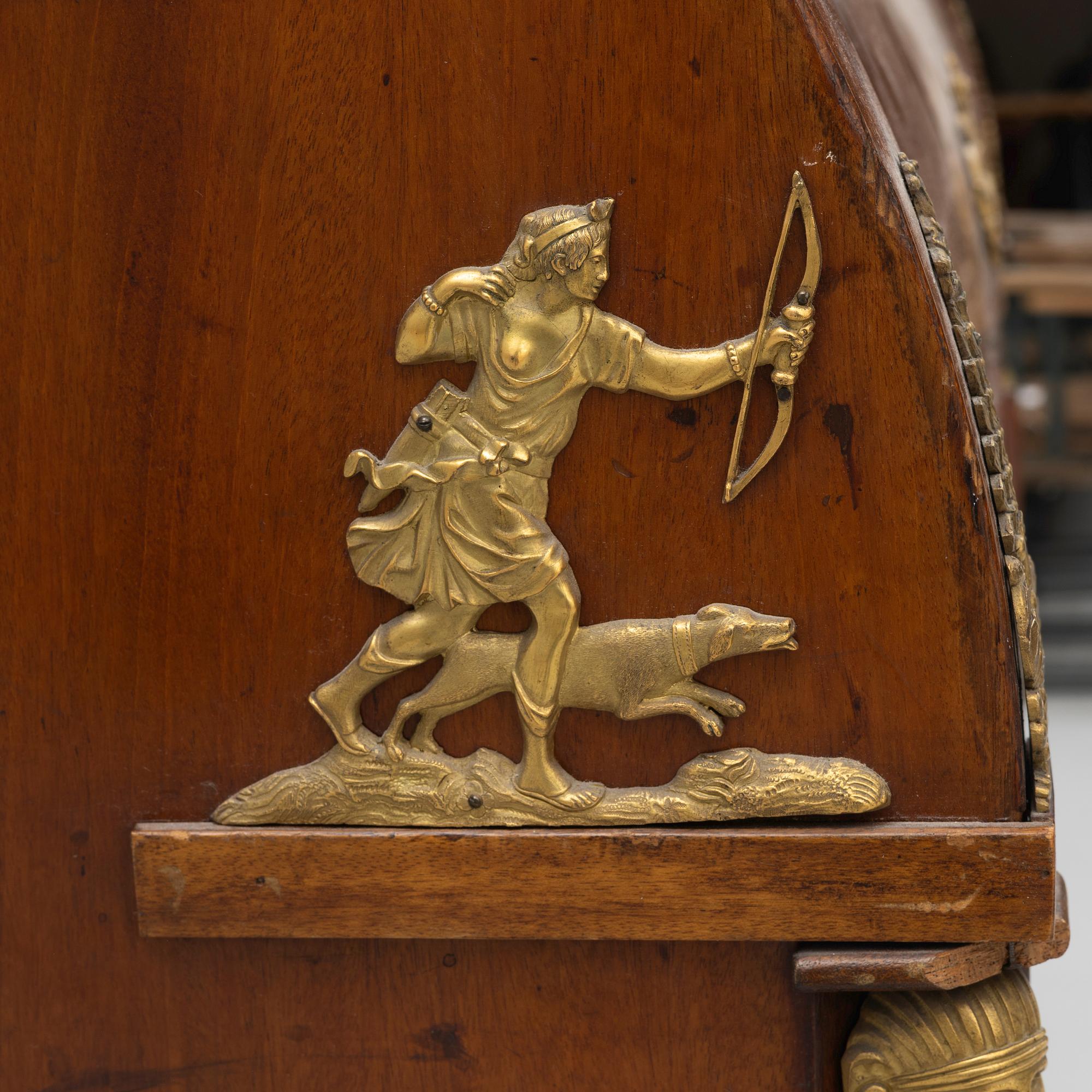 Rullklaffssekretär, Empire, 1800-talets första hälft.