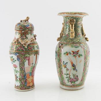 Vase and cover jar, Canton, China 20th century.
