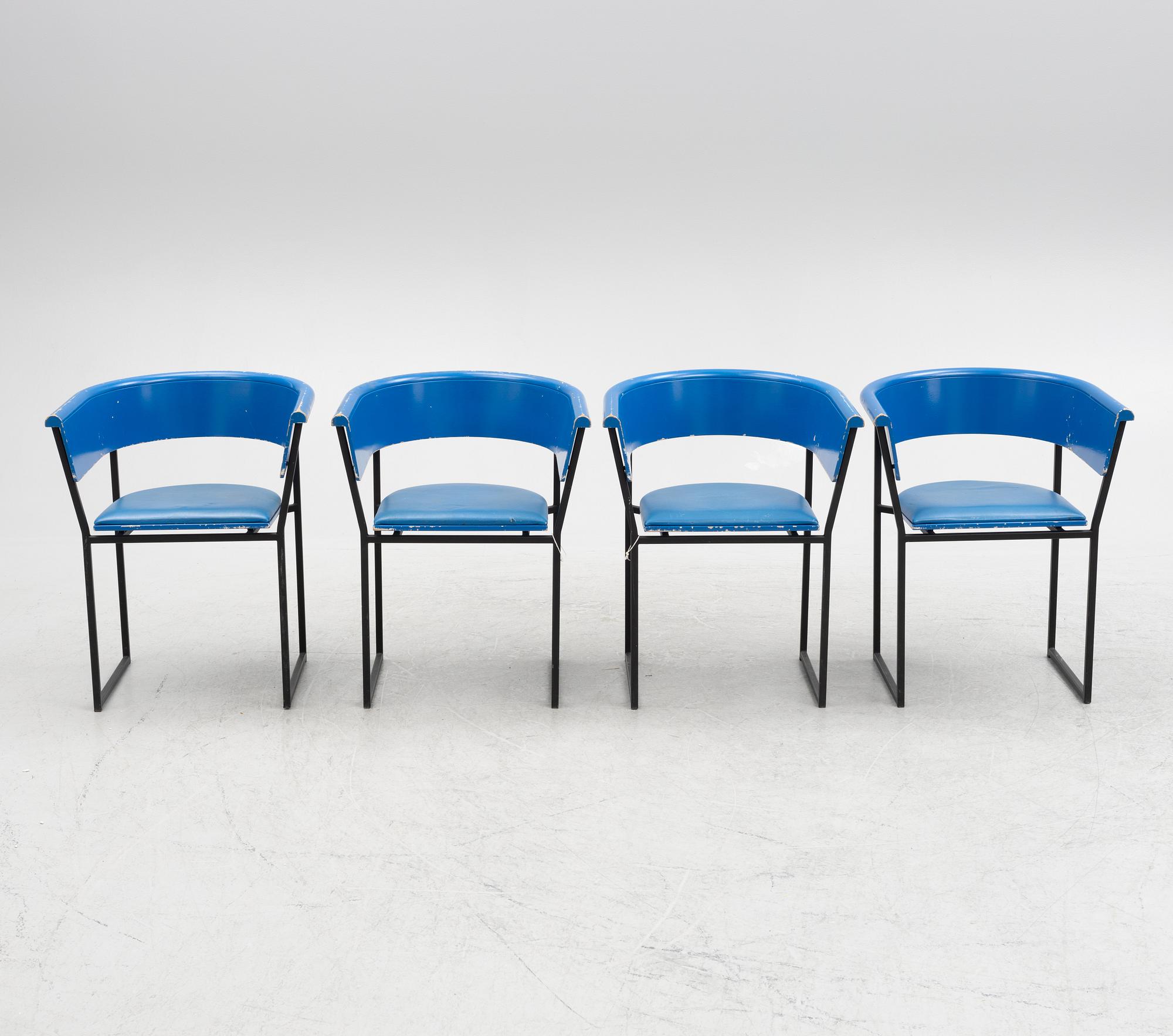Lasse Pettersson & Lennart Notman, four armchairs, Swedese Vaggeryd, 1970s-80s.
