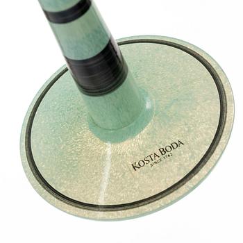 Ulrica Hydman-Vallien, eight 'Open Minds' wine glasses, Kosta Boda Artist Collection.