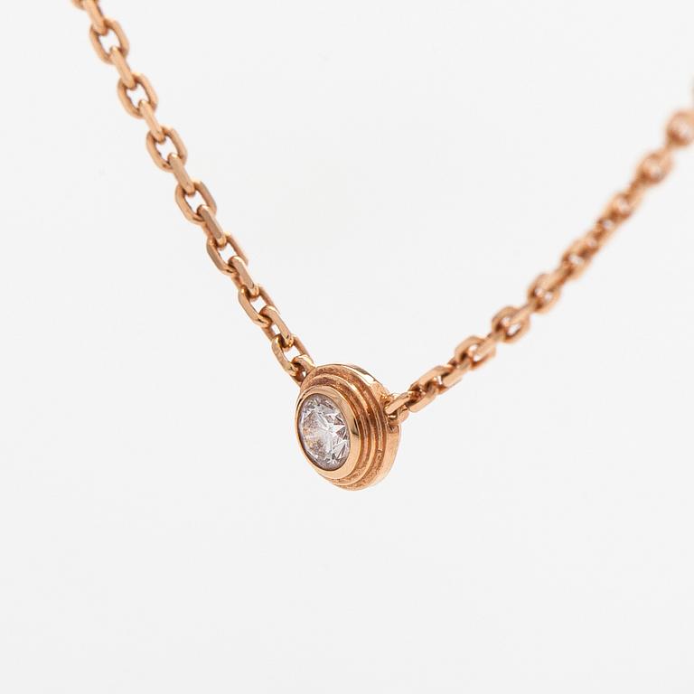 Cartier, an 18K gold 'd'Amour' necklace, with a brilliant-cut diamond.