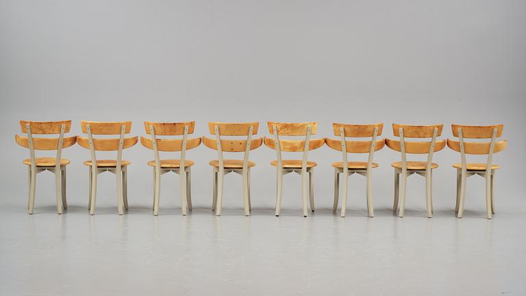 Åke Axelsson, a set of eight chairs, model "Gustav 5", Galleri Stolen, Sweden, post 1994.