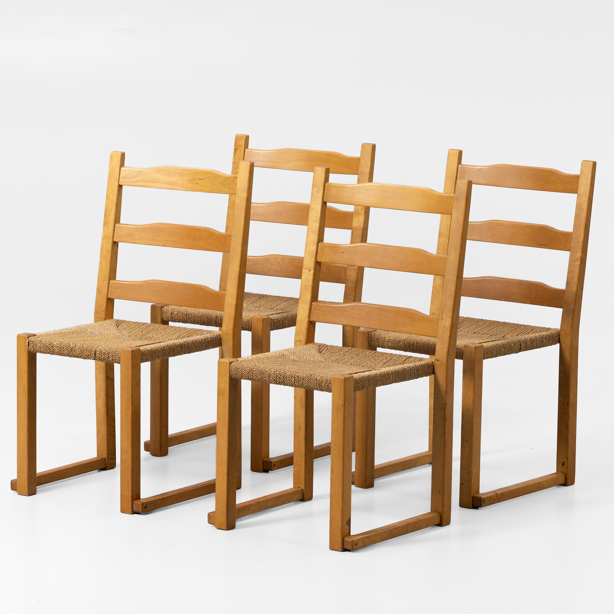 Chairs, 4, Gemla, mid-20th century.