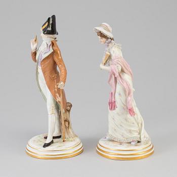 JAKOB UNGERER, a pair of porcelain figurines from Meissen, Germany, 1880's.