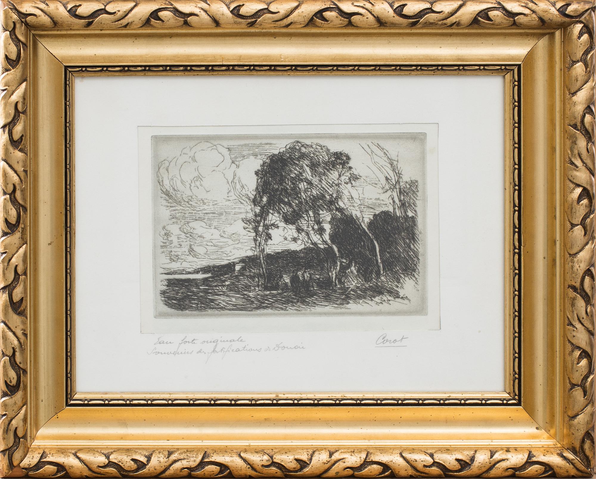 JEAN BAPTISTE CAMILLE COROT, etsning.