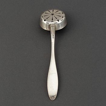 A Swedish 19th century silver caster-spoon, mark of Barkander & Söhrling, Linköping 1848.