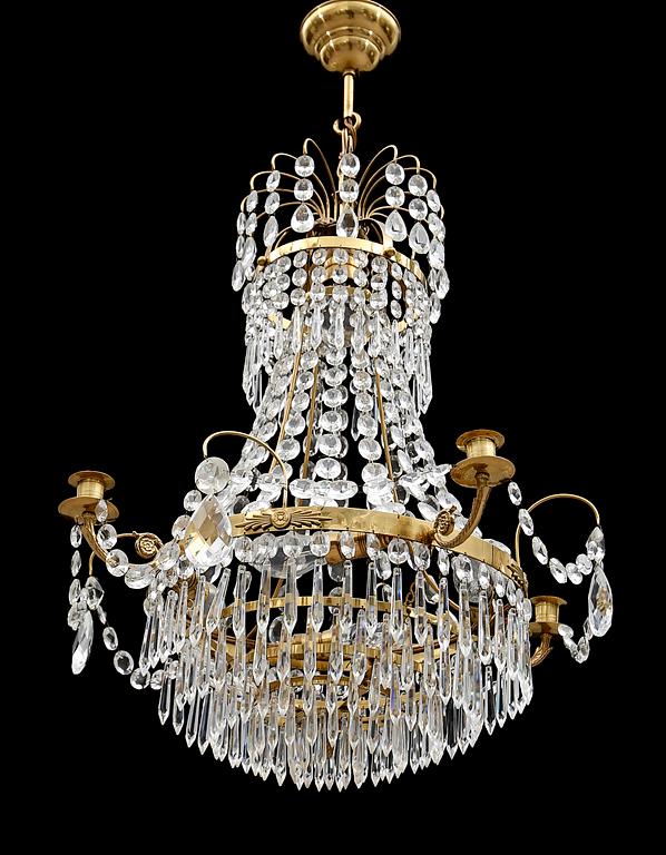 LJUSKRONA, empirestil, 1900-talets mitt. Höjd ca 60 cm.