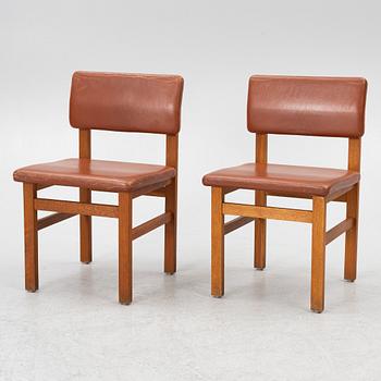 John Kandell, a set of six chairs, J. E. Blomqvist Möbelfabrik, Storvreta, for the Västervik Courthouse, ca. 1959.