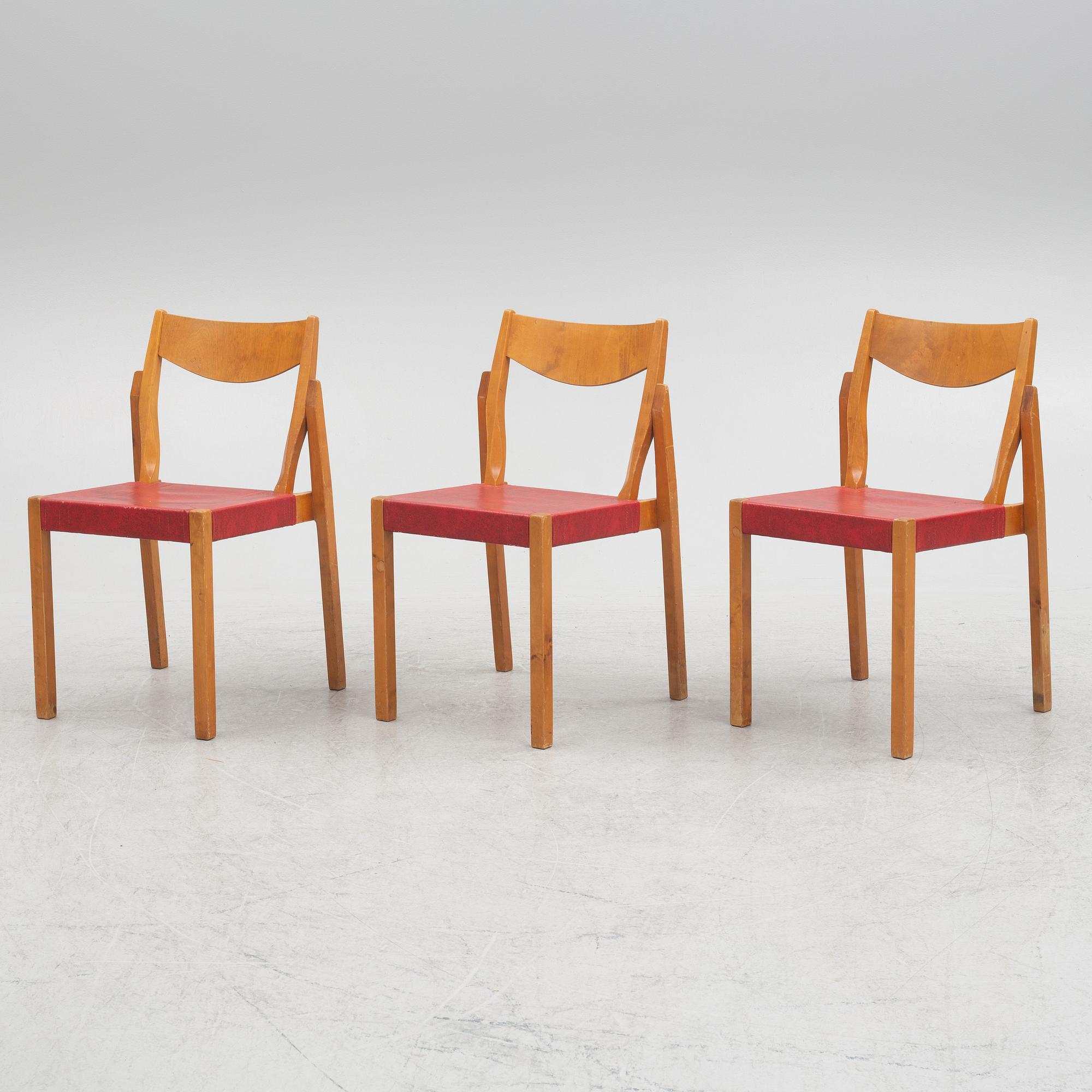 Three chairs from Gemla, Diö, mid 20th century.