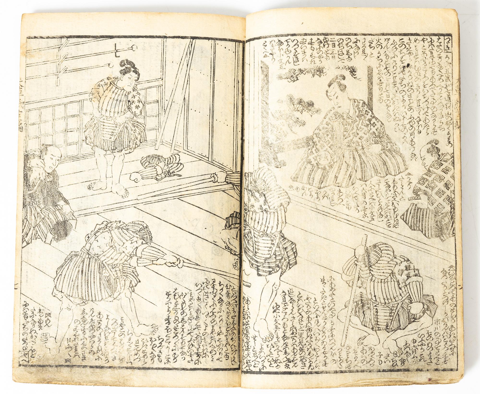 Utagawa Kunisada, album, två stycken, "Monster cat that eats humans", 1852.