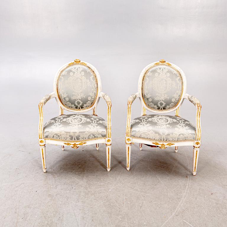 A pair of Gustavian armchairs.