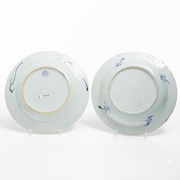 Eleven blue and white porcelain plates, China, Qing dynasty 18th century.