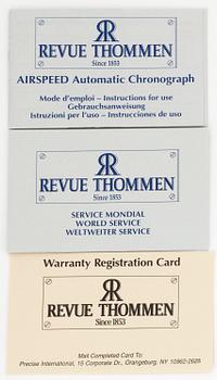 REVUE THOMMEN, airspeed, armbandsur, kronograf, 39 mm.