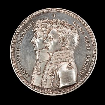 MINNESMEDALJ, silver, senare avgjutning från 1939. Vikt 86 gram.