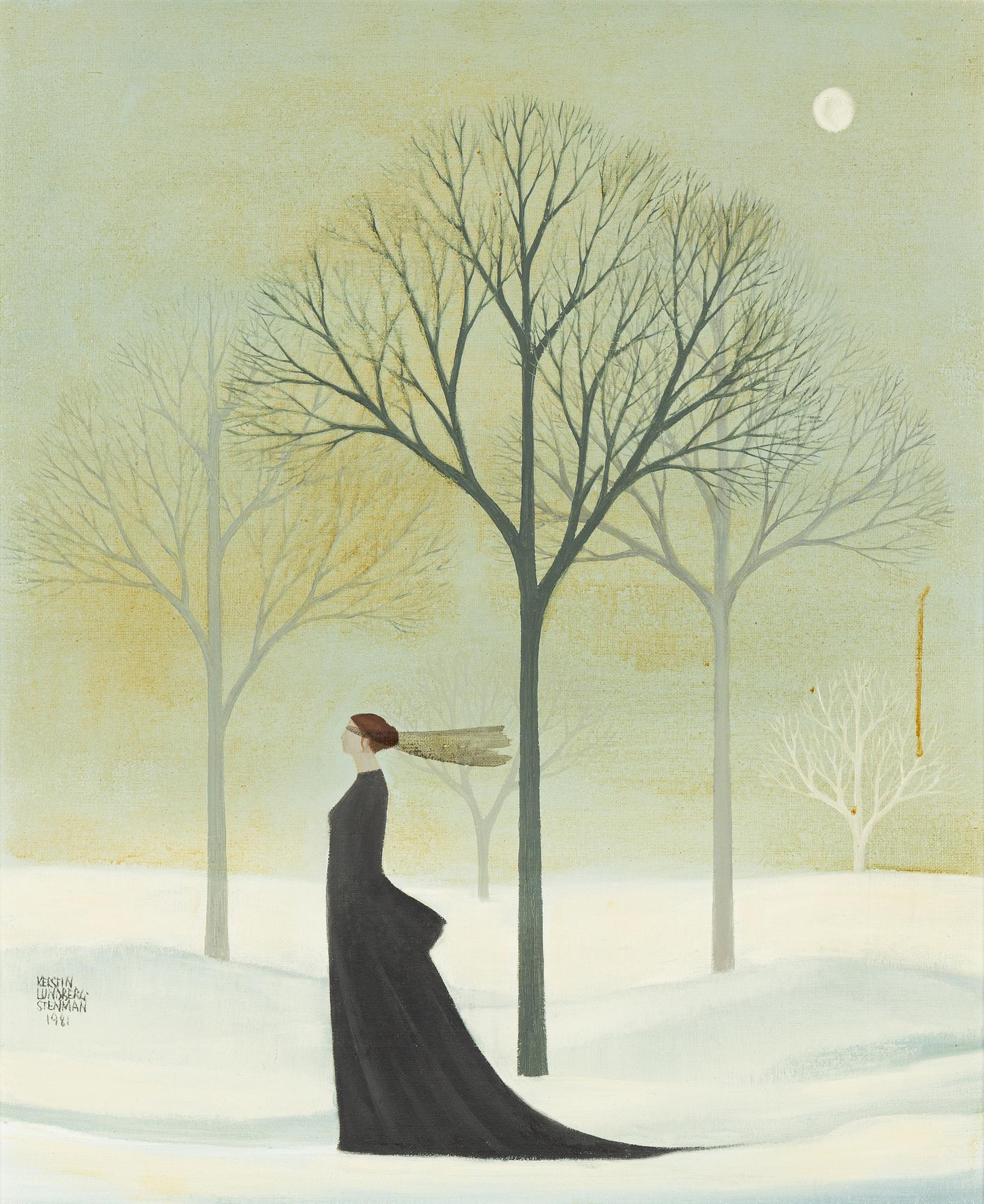 Kerstin Lundberg-Stenman, olja på duk, signerad och daterad 1981.