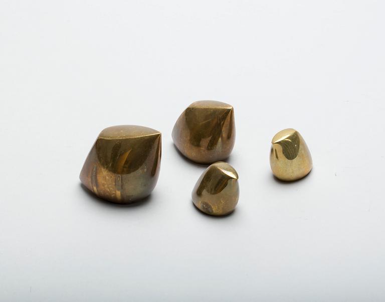 FIGURINER, 4 st, märkta C Derr, mässing, 1970-tal.