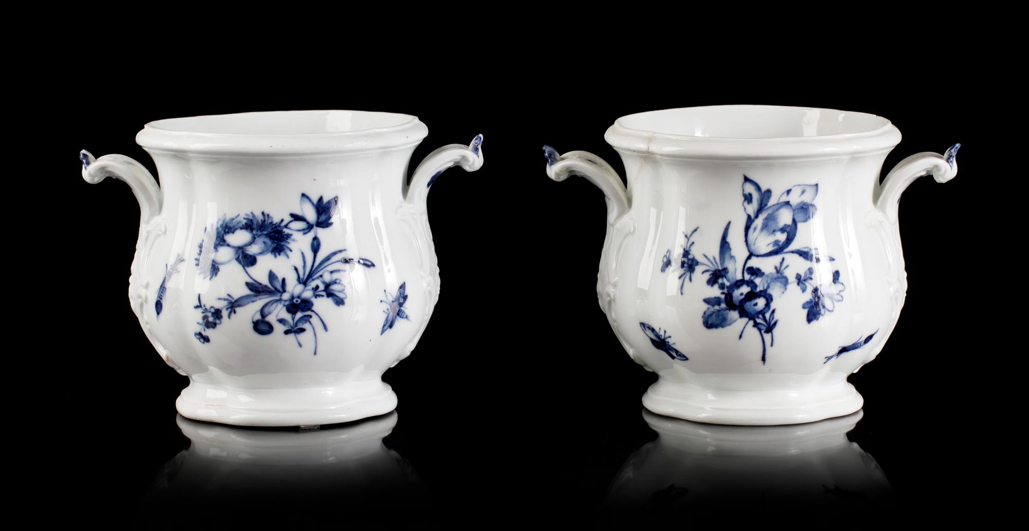 SERVISDELAR, 7+2, delar, porslin, Berlin, Meissen, Rudolstadt, 1800-tal.