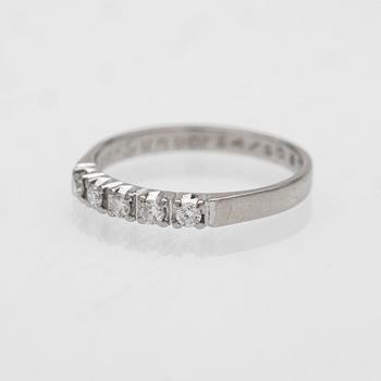 18K white gold half eternity ring with diamonds, Wadring Karlskrona, 1987.