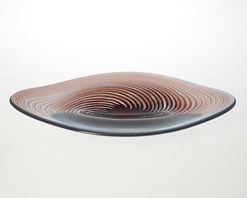 An Edward Hald 'Aqua-Graal' glass dish, Orrefors, Sweden 1958.