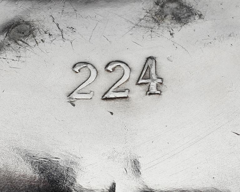 LJUSSTAKAR, 2 par, nysilver, Wurttembergische Metallwarenfabrik, jugend. Omkring 1900.