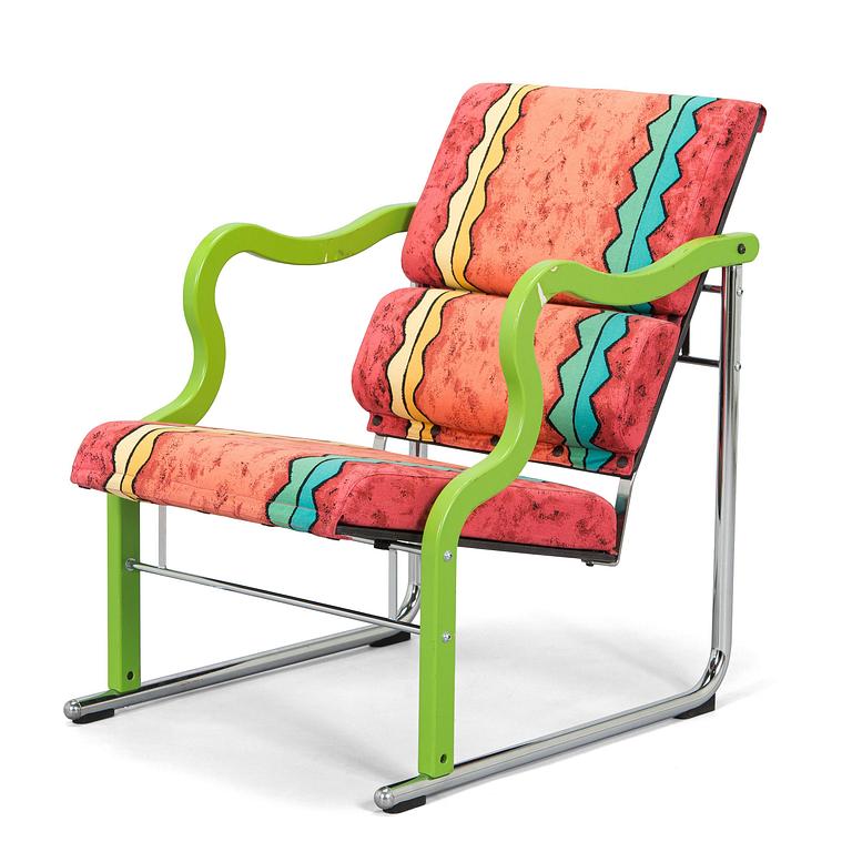 Yrjö Kukkapuro, A 1980s  'Experiment' open armchair for Avarte, Finland.