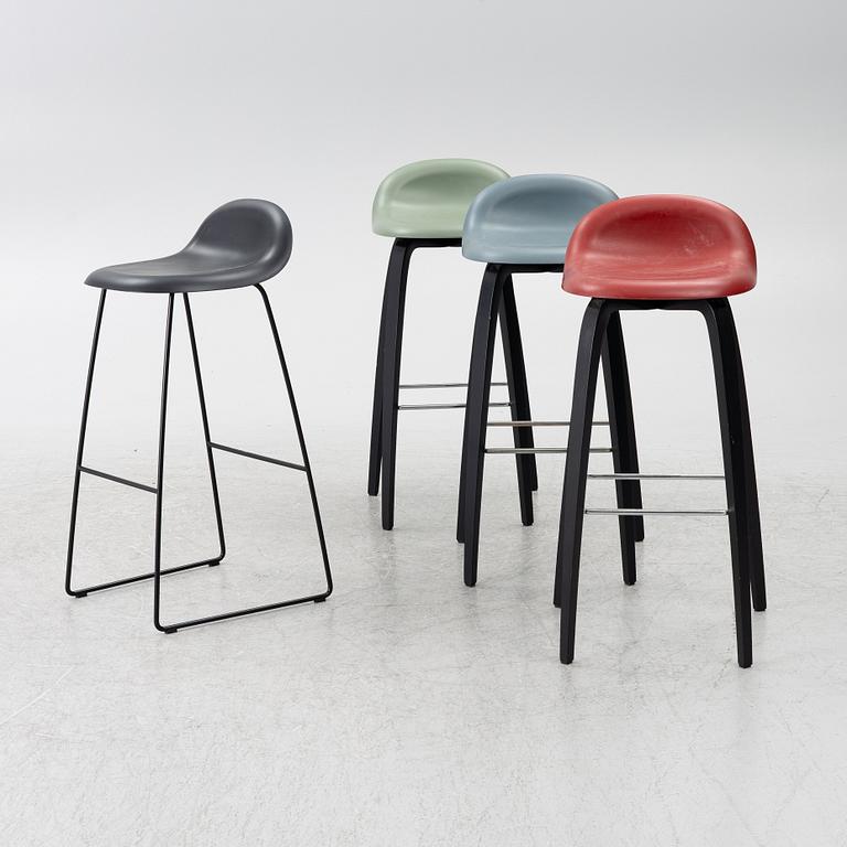 Three + one '3D' bar chairs, Gubi, Denmark.