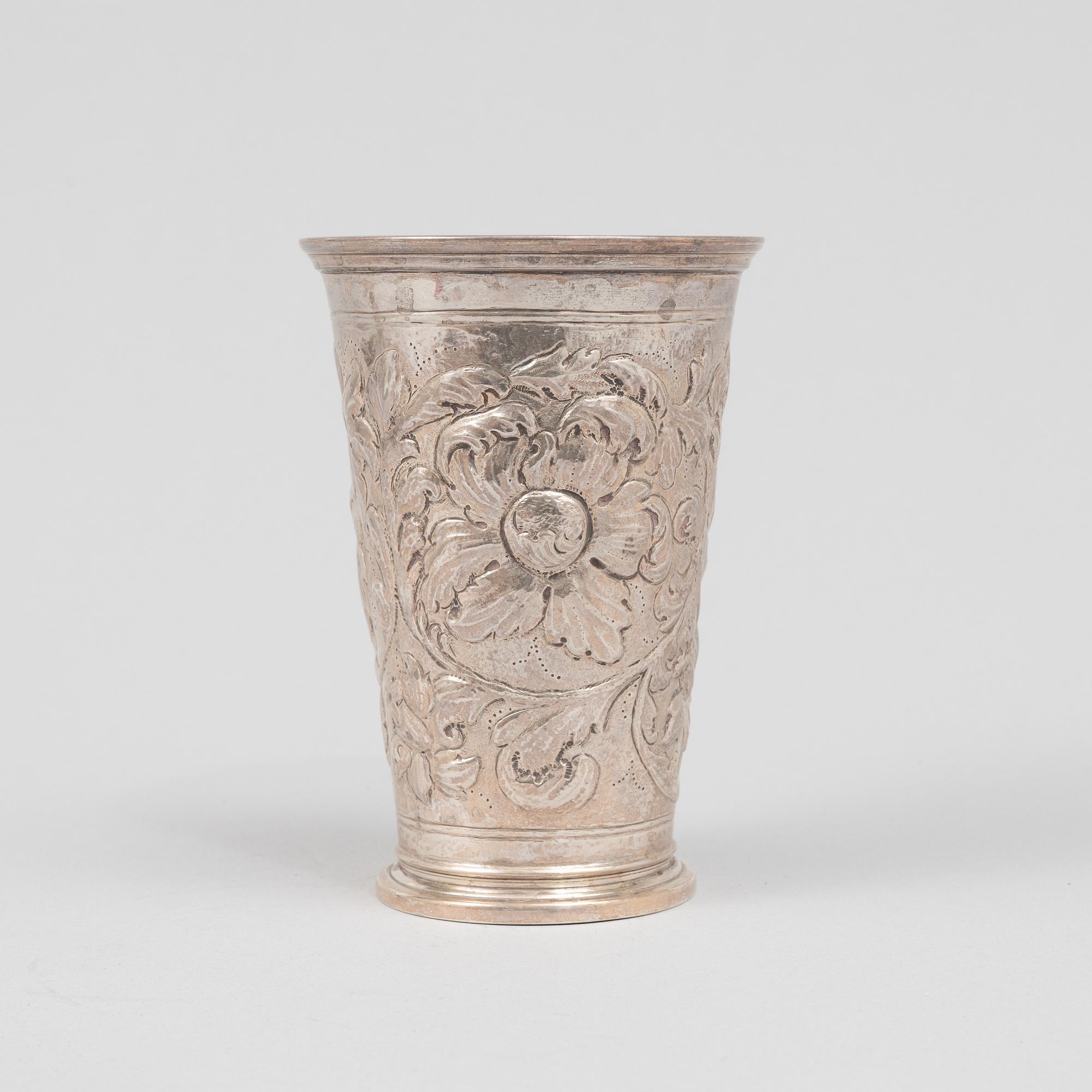 GH Markenius, bägare, silver, Stockholm 1944.