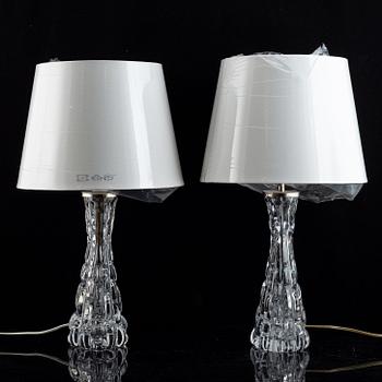Carl Fagerlund, bordslampor, ett par, glas, Orrefors.