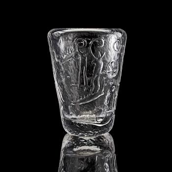 A Vicke Lindstrand glass vase, Kosta, 1950's.