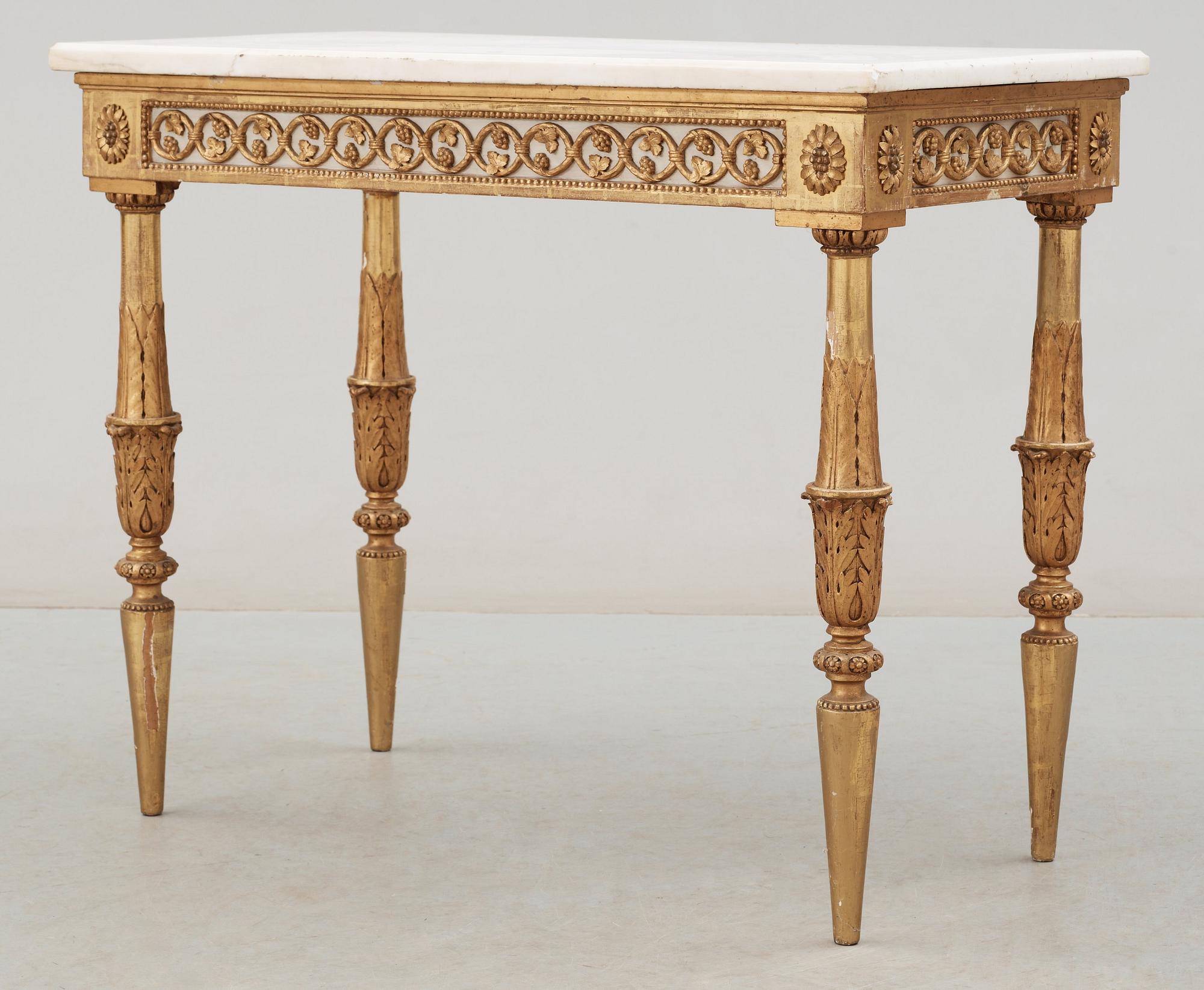 KONSOLBORD. Sengustavianskt, 1700-talets slut. Ritat av Louis Masreliez, utfört av Jean Baptiste Masreliez.